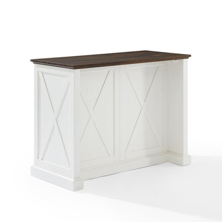 Clifton Kitchen Island Distressed White/Brown - Drakoi Marketplace