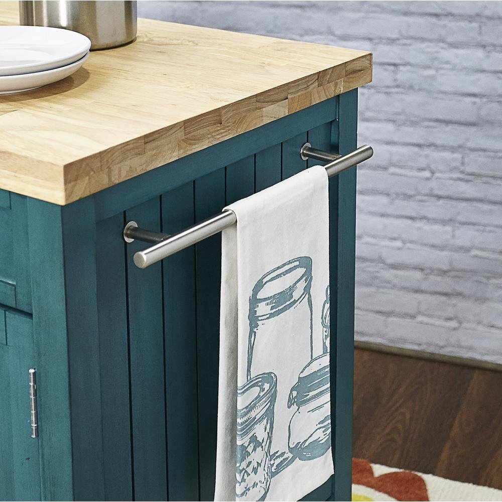 Conrad Teal Kitchen Cart - Drakoi Marketplace