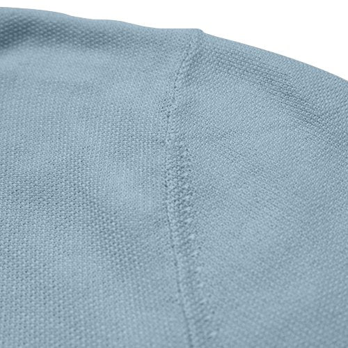 Cotton Cashmere Polo Shirt Cancale in fine pique stitch Light Blue - Drakoi Marketplace