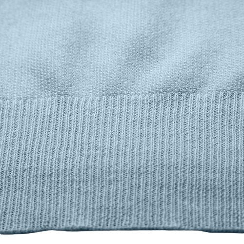 Cotton Cashmere Polo Shirt Cancale in fine pique stitch Light Blue - Drakoi Marketplace