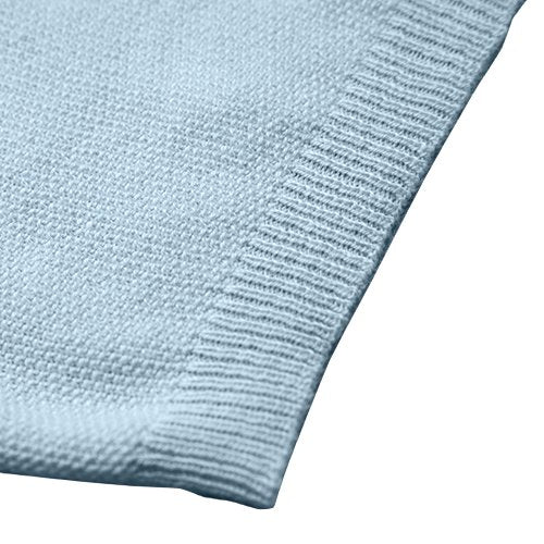 Cotton Cashmere Polo Shirt Cancale in fine pique stitch Light Blue - Drakoi Marketplace