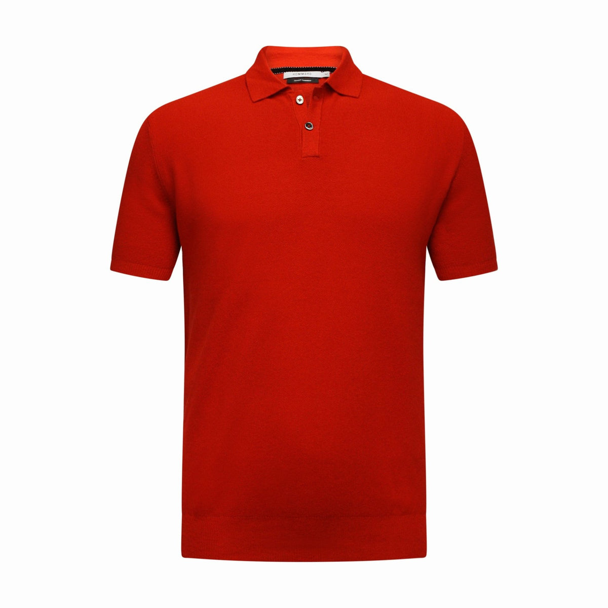 Cotton Cashmere Polo Shirt Cancale in fine pique stitch Red - Drakoi Marketplace