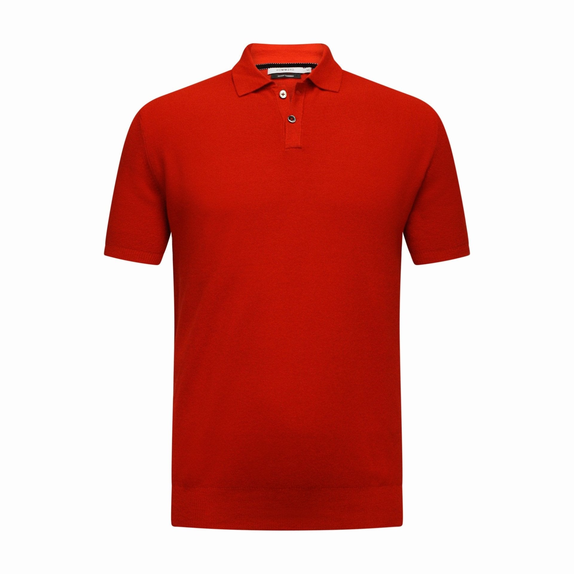 Cotton Cashmere Polo Shirt Cancale in fine pique stitch Red - Drakoi Marketplace