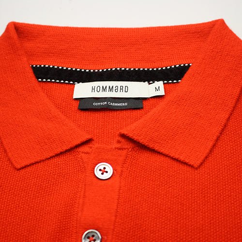 Cotton Cashmere Polo Shirt Cancale in fine pique stitch Red - Drakoi Marketplace