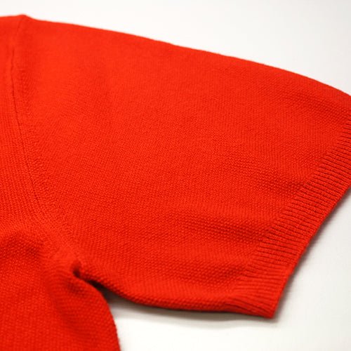 Cotton Cashmere Polo Shirt Cancale in fine pique stitch Red - Drakoi Marketplace