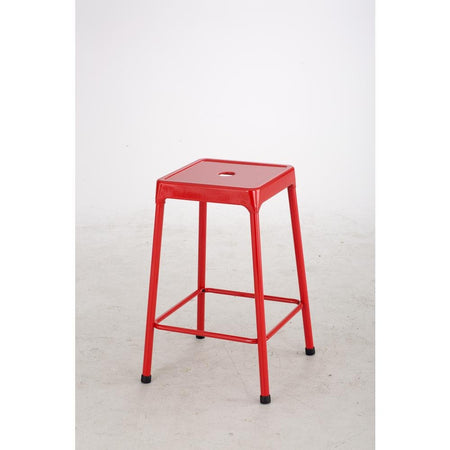 Counter-Height Steel Stool, Red - Drakoi Marketplace