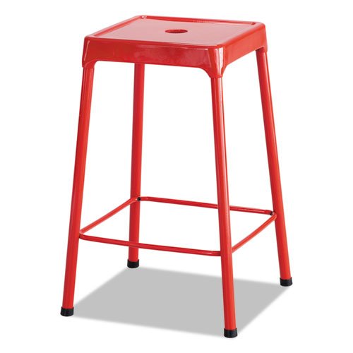 Counter-Height Steel Stool, Red - Drakoi Marketplace