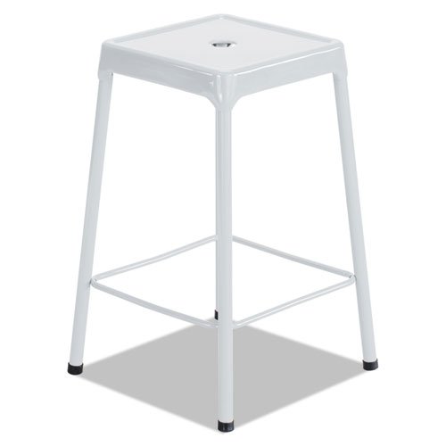 Counter-Height Steel Stool, White - Drakoi Marketplace