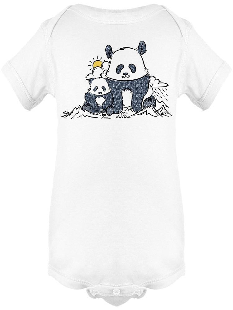 Cute Baby Panda And His Dad Bodysuit Baby's -Image by Shutterstock - Drakoi Marketplace