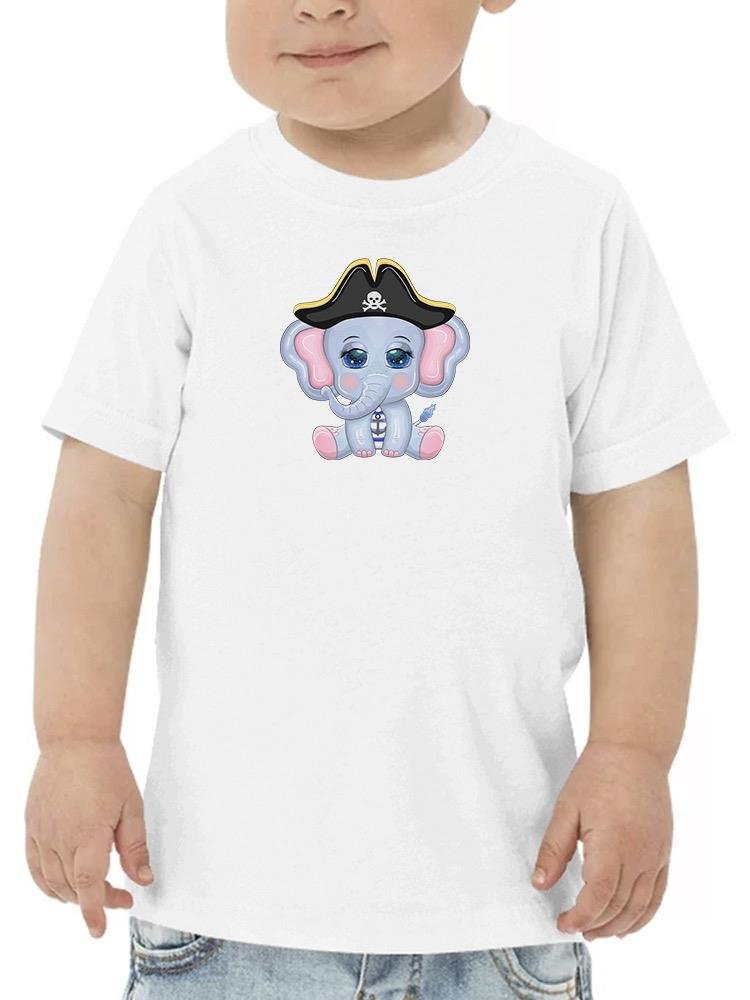 Cute Baby Pirate Elephant Art T-shirt -Image by Shutterstock - Drakoi Marketplace