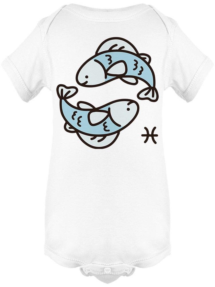 Cute Fish Pisces Sign Bodysuit Baby's -Image by Shutterstock - Drakoi Marketplace