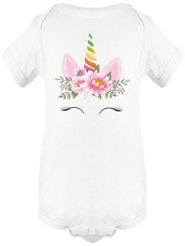 Cute Floral Unicorn Eyes Bodysuit Baby's -Image by Shutterstock - Drakoi Marketplace