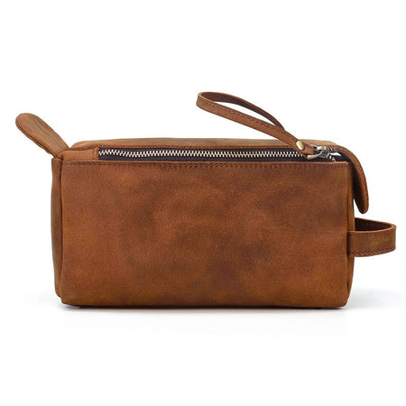 Dado Leather Dopp Kit | Handmade Leather Toiletry Bag - Drakoi Marketplace