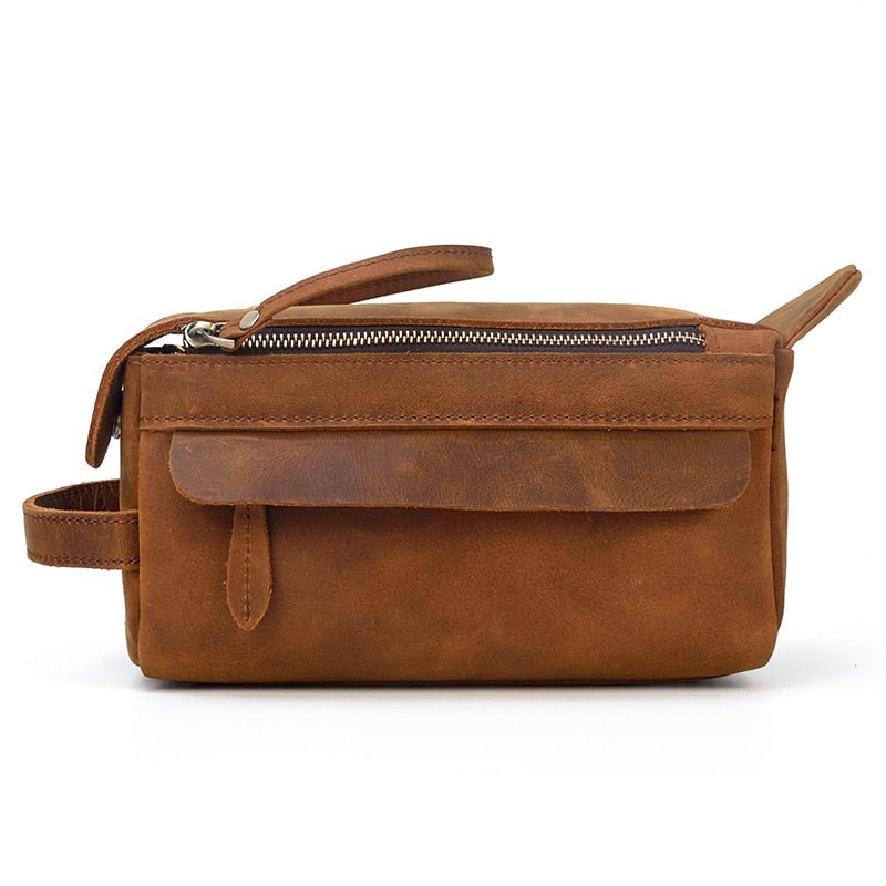 Dado Leather Dopp Kit | Handmade Leather Toiletry Bag - Drakoi Marketplace