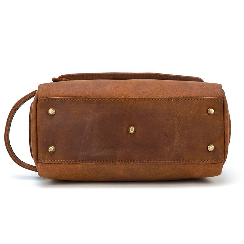 Dado Leather Dopp Kit | Handmade Leather Toiletry Bag - Drakoi Marketplace