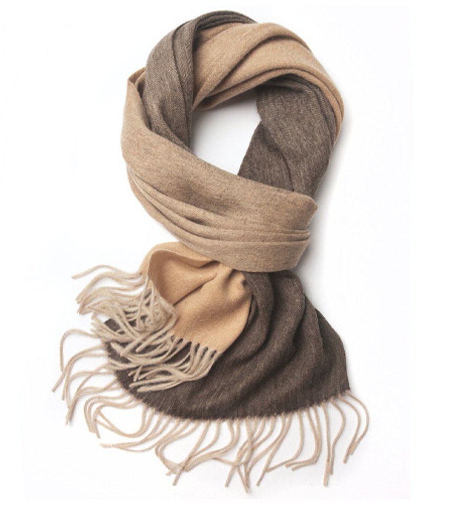 Degradé Lambswool Scarf Woven Brown Camel - Drakoi Marketplace