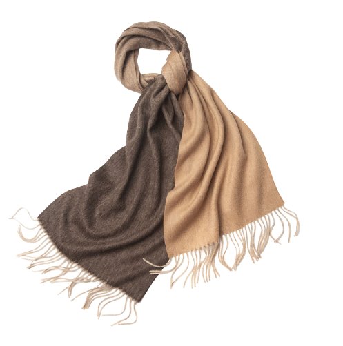 Degradé Lambswool Scarf Woven Brown Camel - Drakoi Marketplace