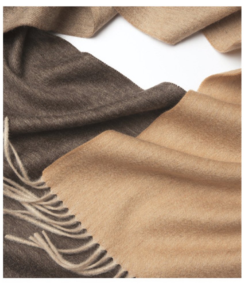 Degradé Lambswool Scarf Woven Brown Camel - Drakoi Marketplace