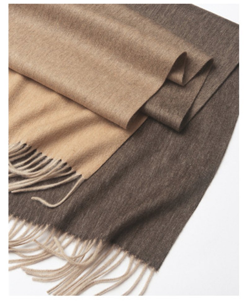 Degradé Lambswool Scarf Woven Brown Camel - Drakoi Marketplace