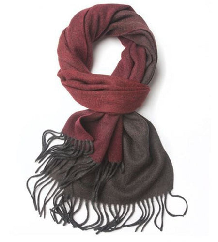 Degradé Lambswool Scarf Woven Brown Red - Drakoi Marketplace