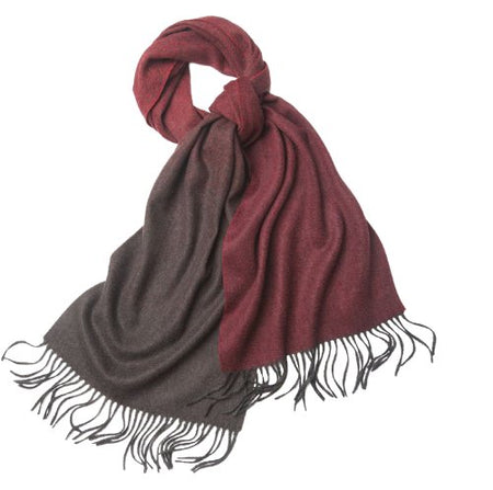 Degradé Lambswool Scarf Woven Brown Red - Drakoi Marketplace