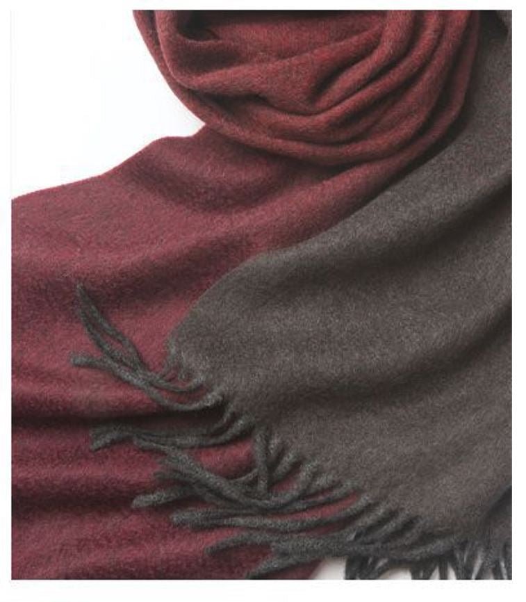 Degradé Lambswool Scarf Woven Brown Red - Drakoi Marketplace