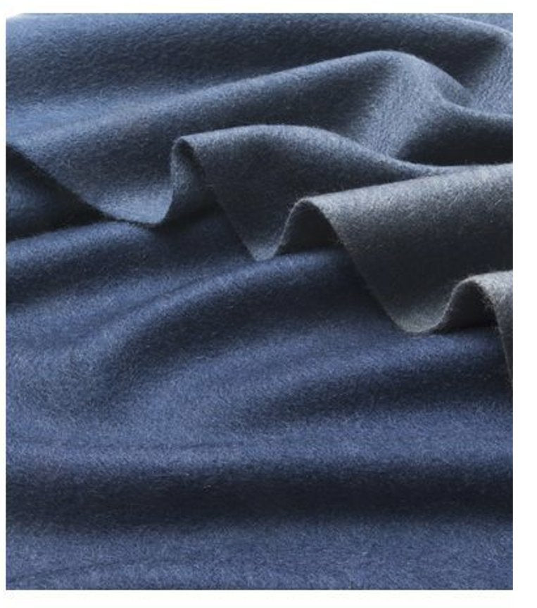 Degradé Lambswool Scarf Woven Navy Blue - Drakoi Marketplace