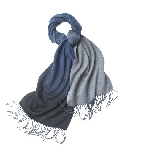 Degradé Lambswool Scarf Woven Navy Blue - Drakoi Marketplace