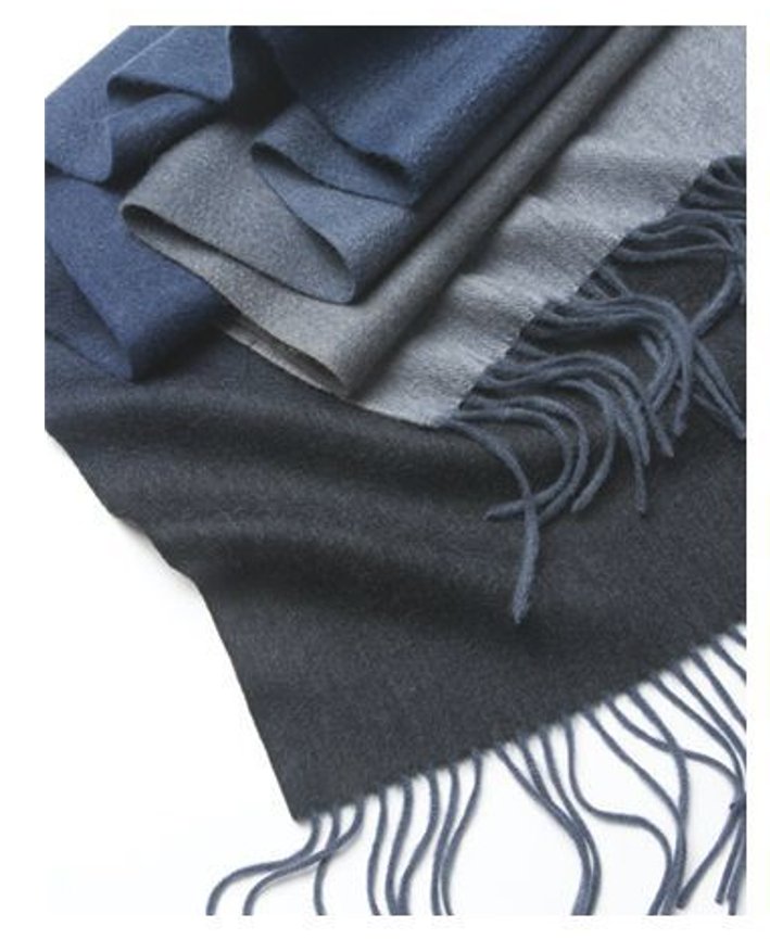 Degradé Lambswool Scarf Woven Navy Blue - Drakoi Marketplace