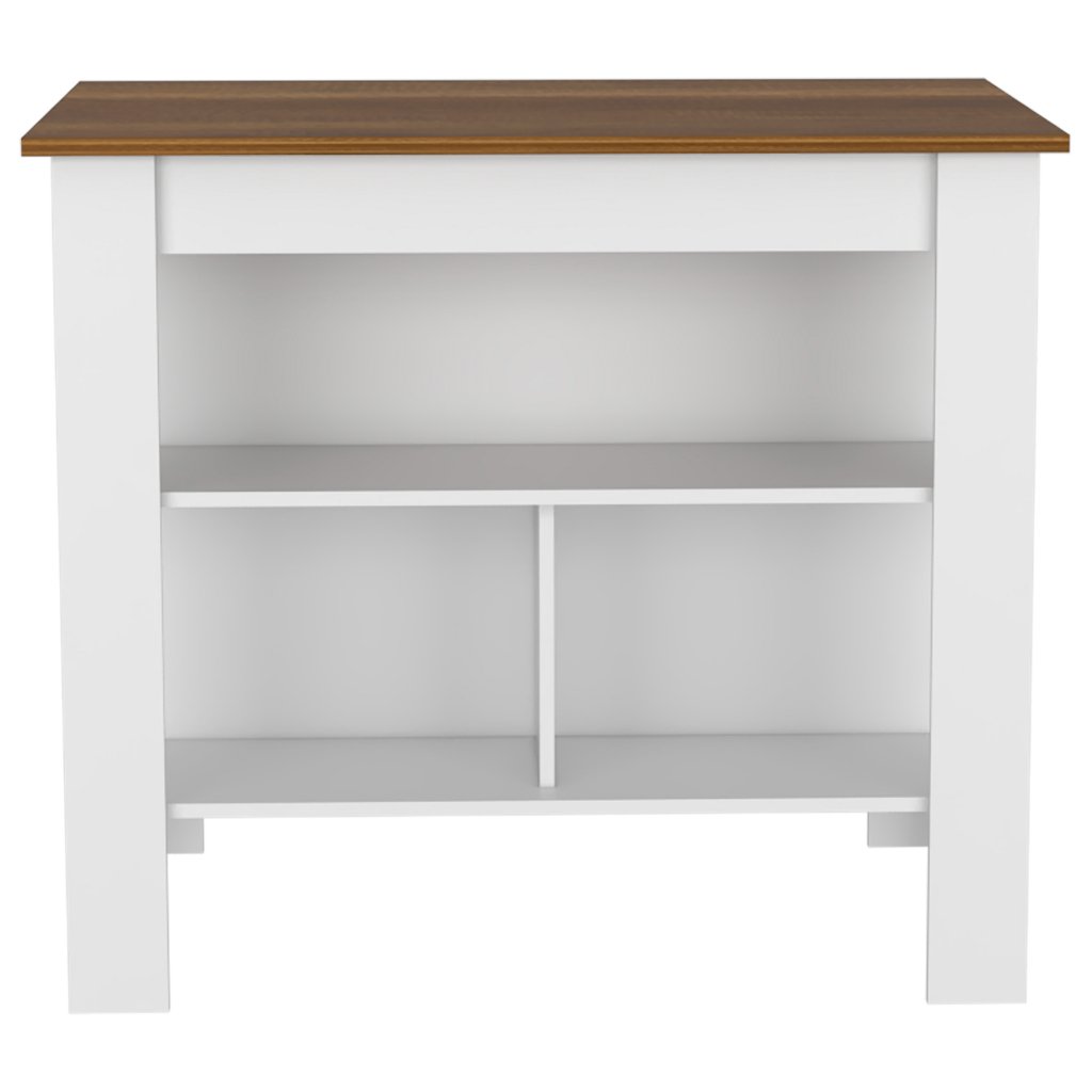 Delos Kitchen Island, Four Legs, Three Shelves - Drakoi Marketplace