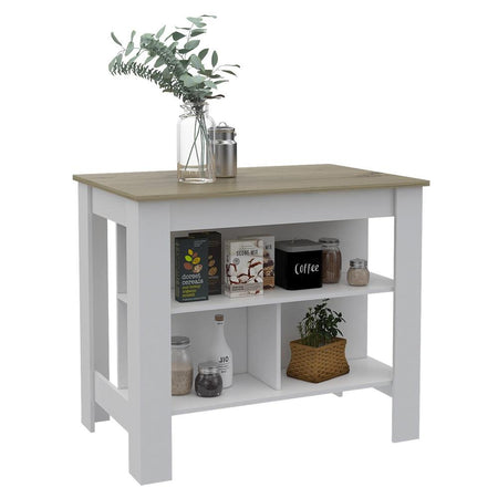 Delos Kitchen Island White - Pine - Drakoi Marketplace