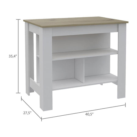 Delos Kitchen Island White - Pine - Drakoi Marketplace