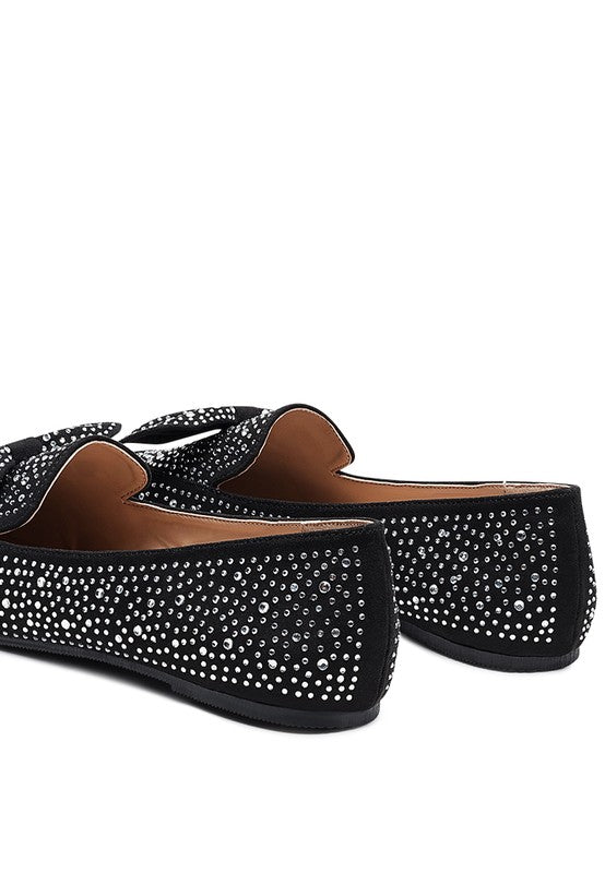 Dewdrops Embellished Casual Bow Loafers - Drakoi Marketplace