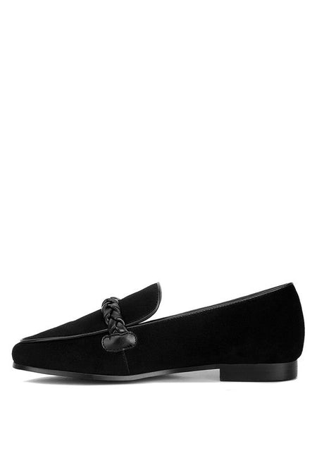 Echo Suede Leather Braided Detail Loafers - Drakoi Marketplace