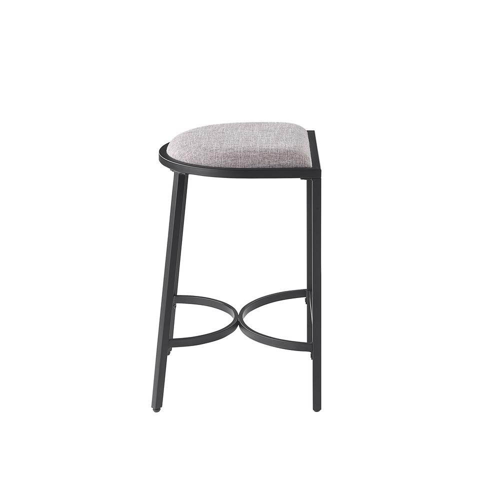 Ellery 2Pc Counter Stool Set Gray/Matte Black - 2 Stools - Drakoi Marketplace