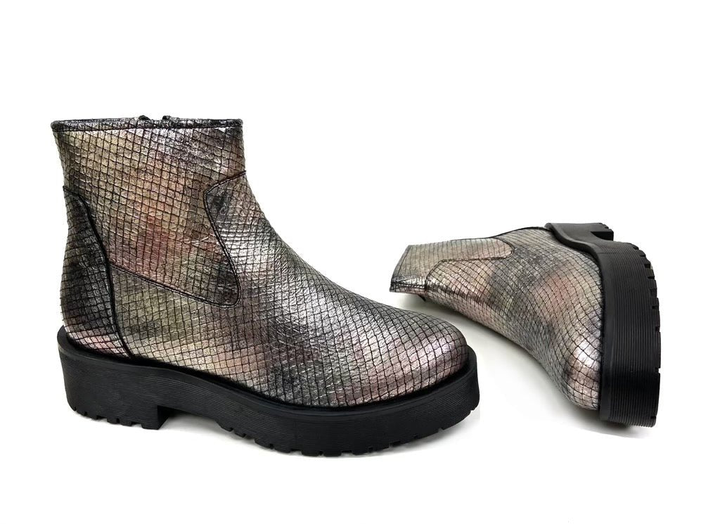 Emilia Metallic Ankle Bootie - Drakoi Marketplace