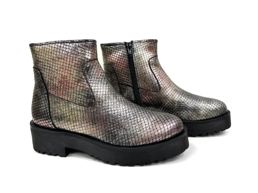 Emilia Metallic Ankle Bootie - Drakoi Marketplace