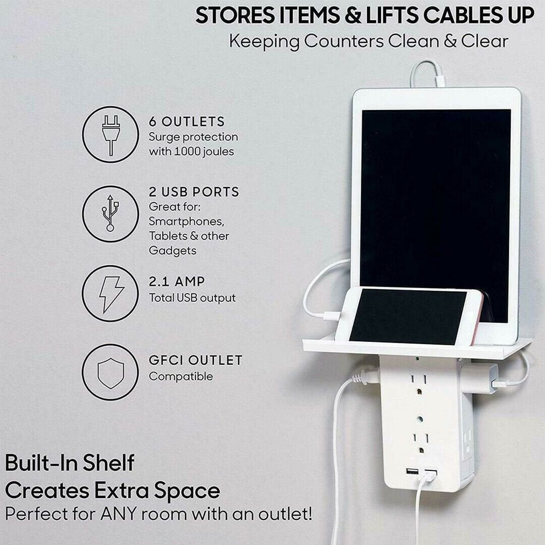 Executive Shelf Multi Charge Wall Outlet - Drakoi Marketplace