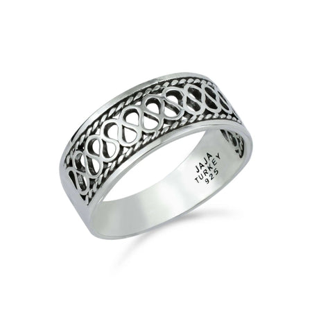 Filigree Art Women Sterling Silver Rain Drop Figured Band Ring - Drakoi Marketplace