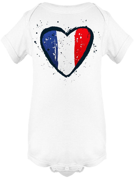 French Flag On Heart Shape Bodysuit Baby's -Image by Shutterstock - Drakoi Marketplace