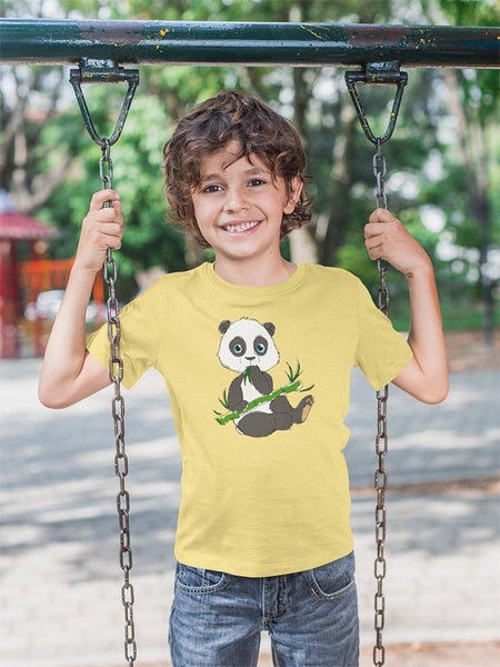 Funny Panda Eating Bamboo T-shirt -Image by Shutterstock - Drakoi Marketplace