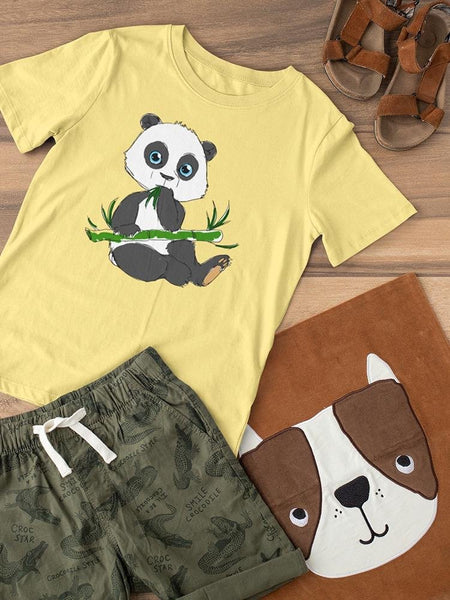 Funny Panda Eating Bamboo T-shirt -Image by Shutterstock - Drakoi Marketplace