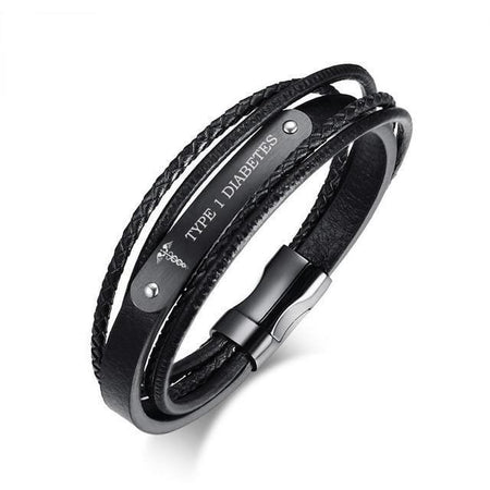 Genuine Leather Medical Alert ID Bracelet - Drakoi Marketplace