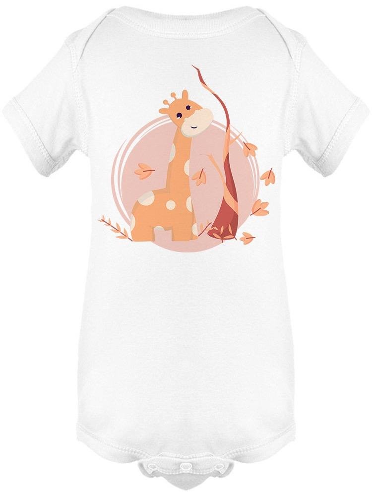 Giraffe Drawing Leaves Falling Bodysuit Baby's -Image by Shutterstock - Drakoi Marketplace