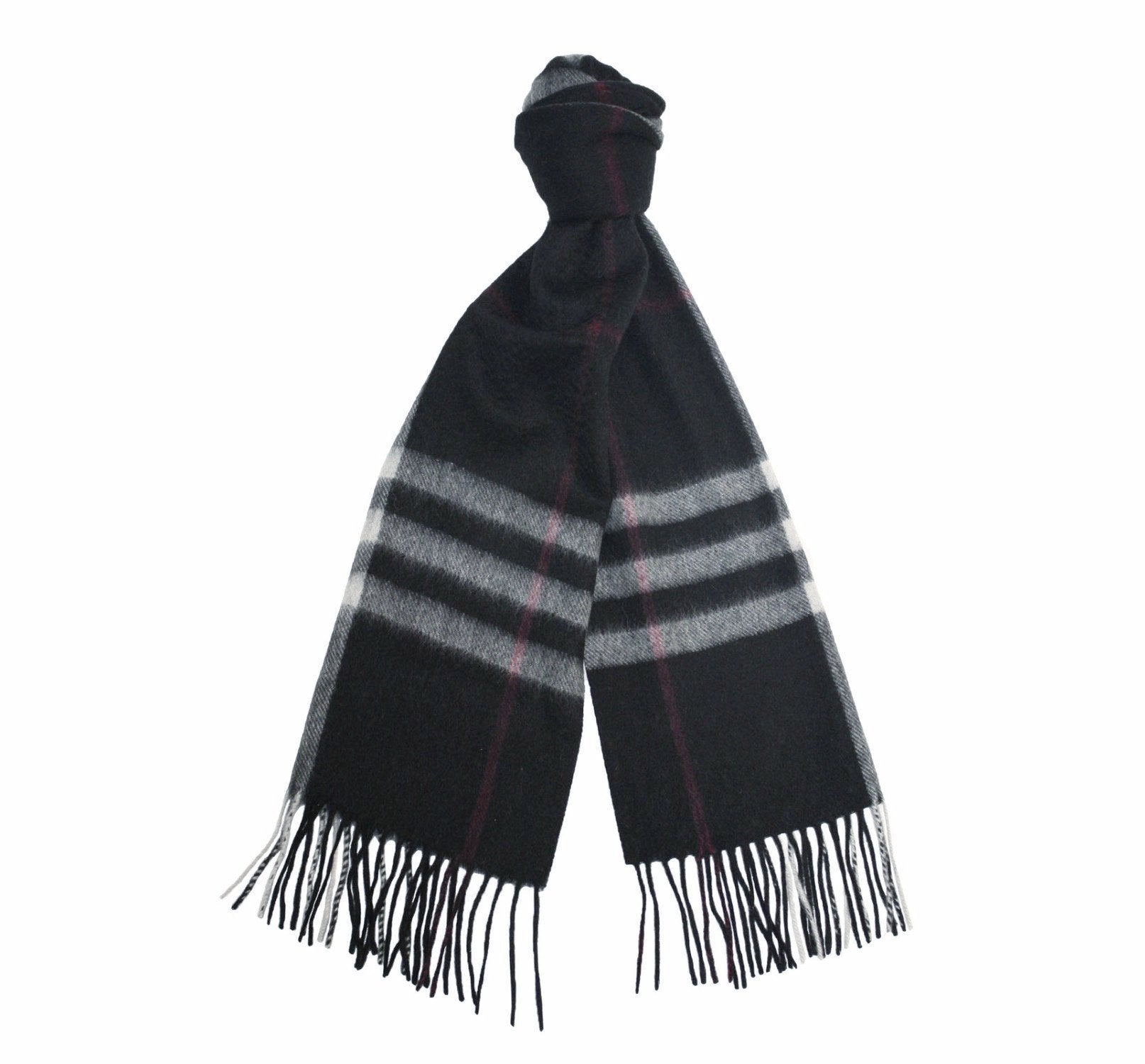 Grey Camel Cashmere Woven Check Scarf - Drakoi Marketplace