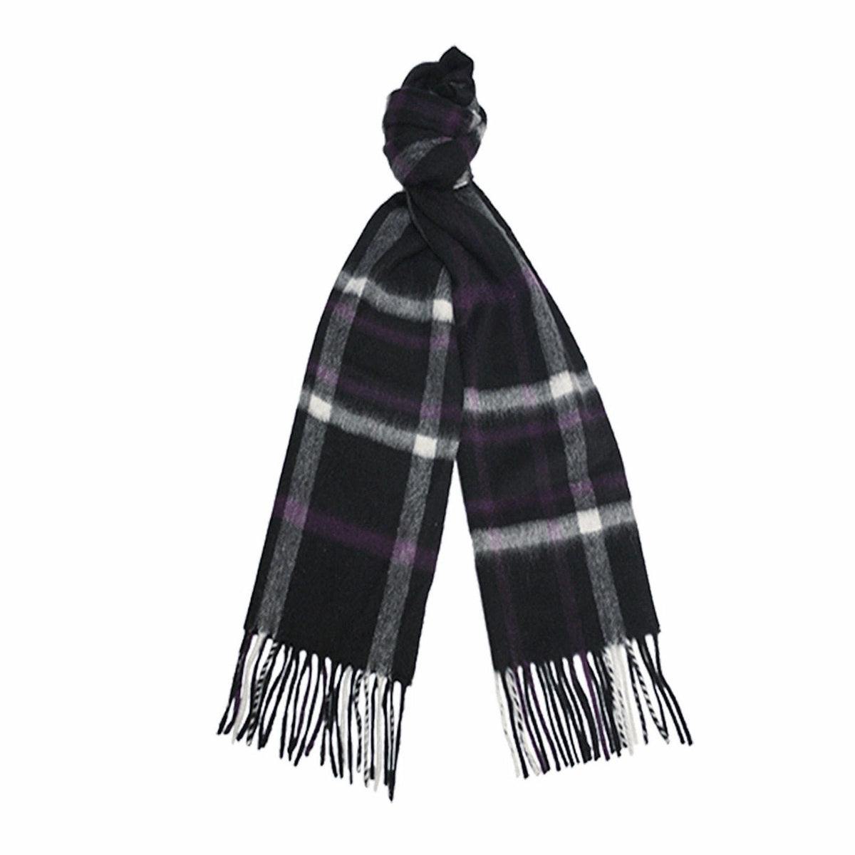 Grey Camel Cashmere Woven Check Scarf - Drakoi Marketplace