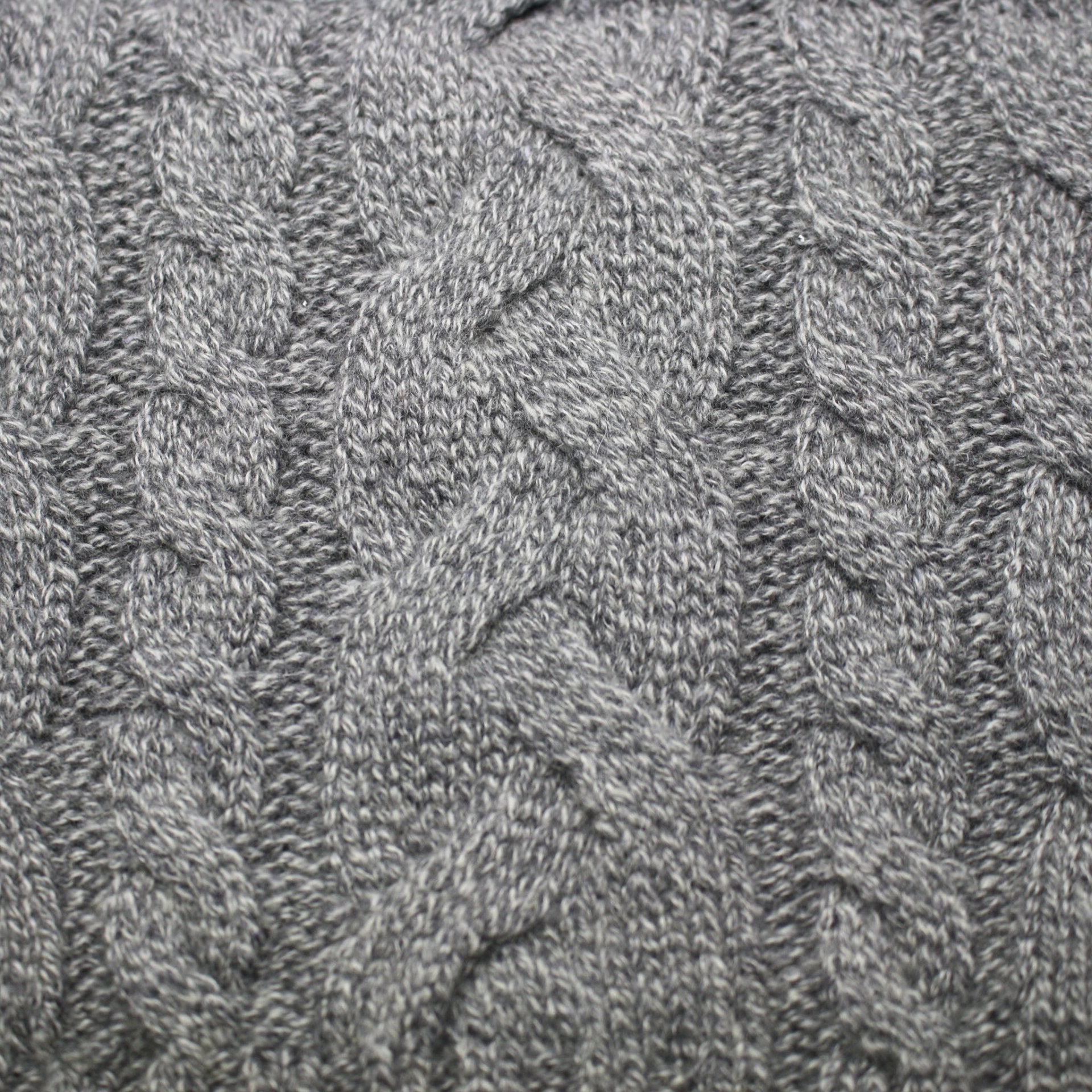 Grey Heather Cashmere Double Cable Scarf Gstaad - Drakoi Marketplace