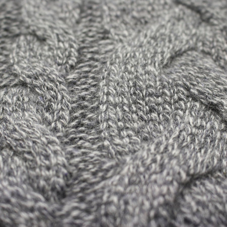 Grey Heather Cashmere Double Cable Scarf Gstaad - Drakoi Marketplace