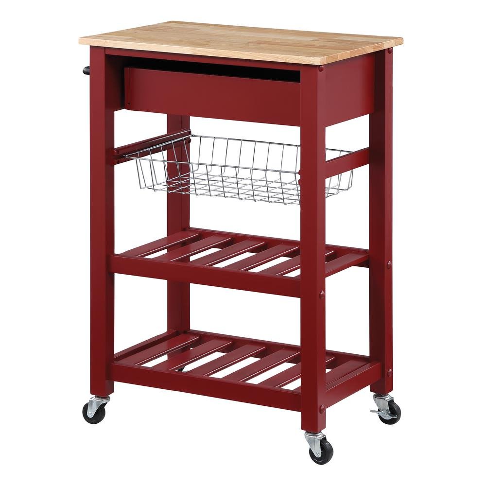 Hampton Kitchen Cart Red - Drakoi Marketplace