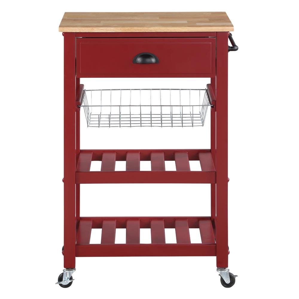 Hampton Kitchen Cart Red - Drakoi Marketplace